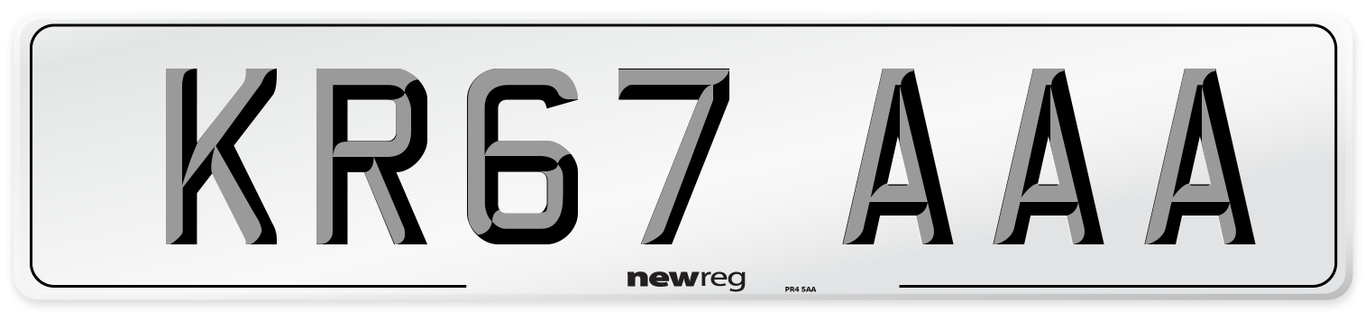 KR67 AAA Number Plate from New Reg